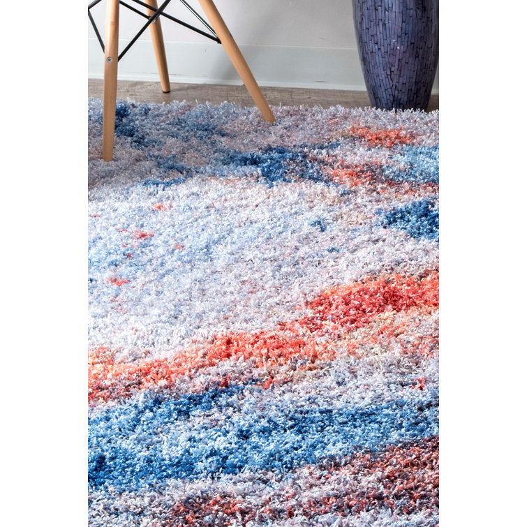 Brayden Studio® Anderton Performance Gray/Blue/Brown Rug Wayfair